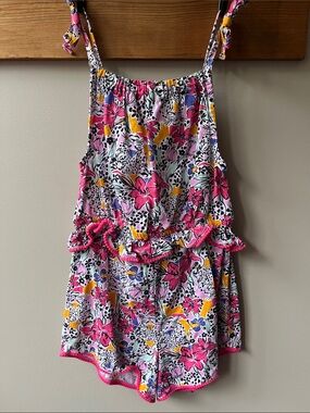 Vince Camuto Multicolor Floral Tie-Shoulder Romper